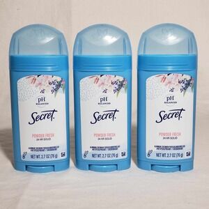 Secret Deodorant Antiperspirant Invisible Solid Powder Fresh 2.7 oz (Pack of 3)